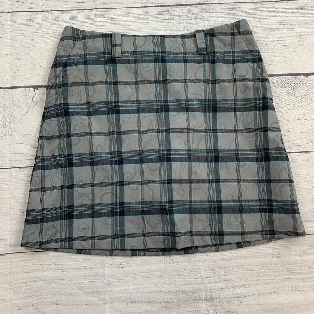 Nike Golf Skort sz 6 Shorts Under Skirt Gray Patterned Length 17"